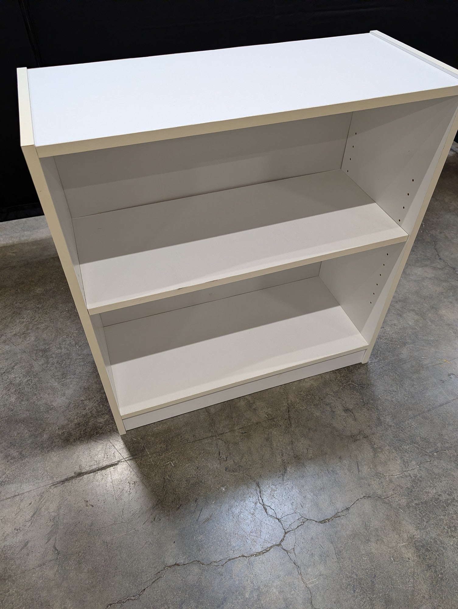 Versatile White Laminate Three-Shelf Storage Unit