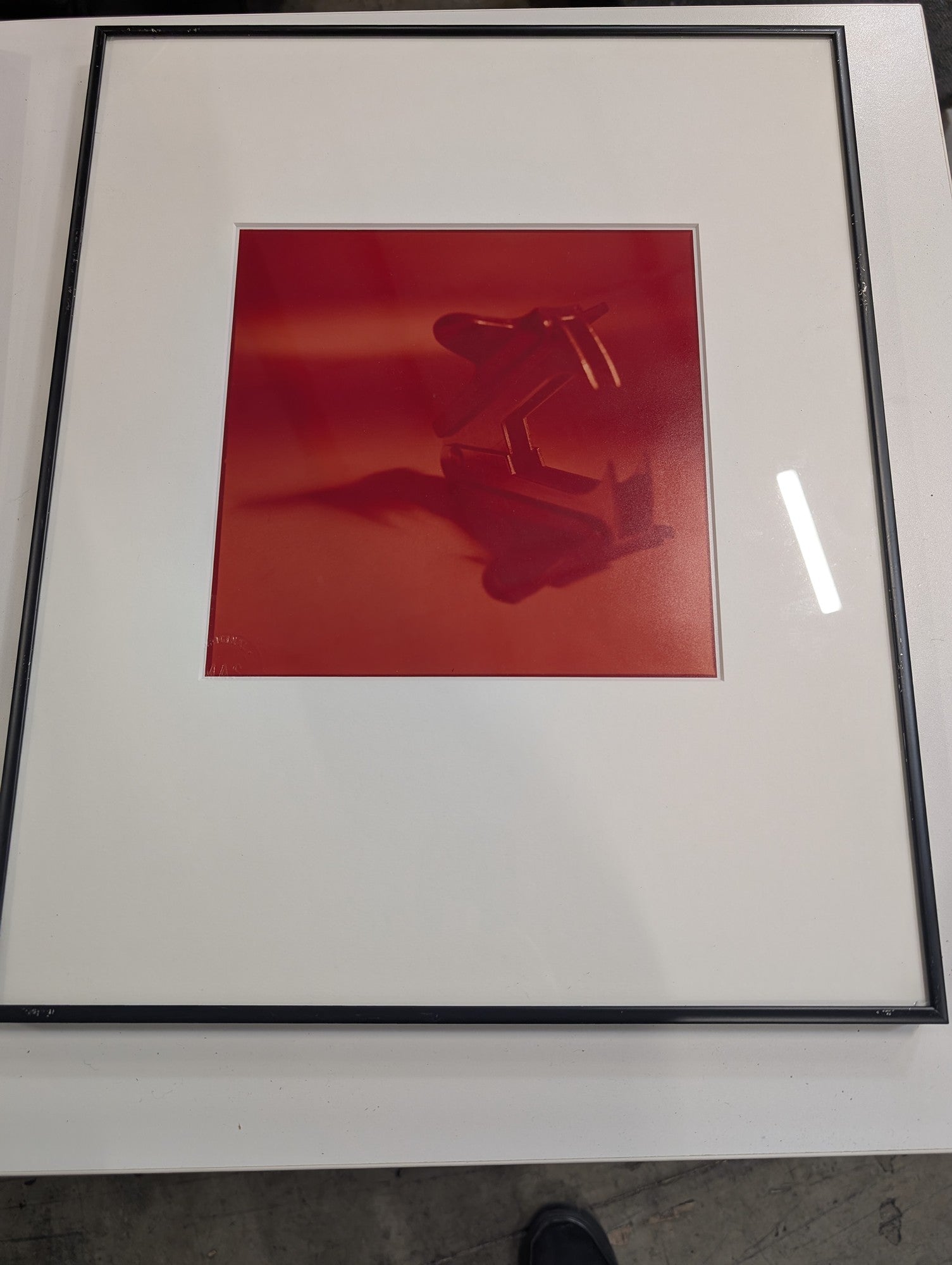Minimalist Contemporary Abstract Red Monochromatic Print