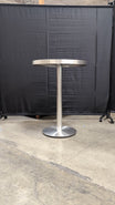 Contemporary Brushed Metal Pedestal Table