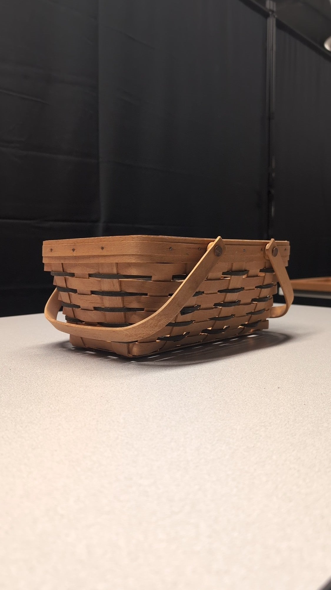 Longaberger 1994 Woven Wood Gathering Basket with Dual Swing Handles