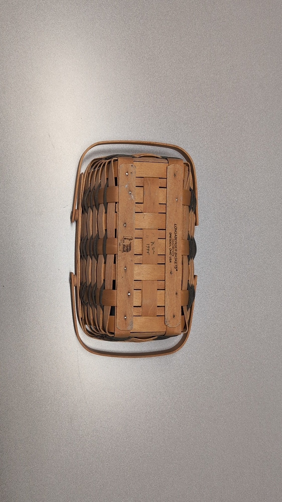 Longaberger 1994 Woven Wood Gathering Basket with Dual Swing Handles