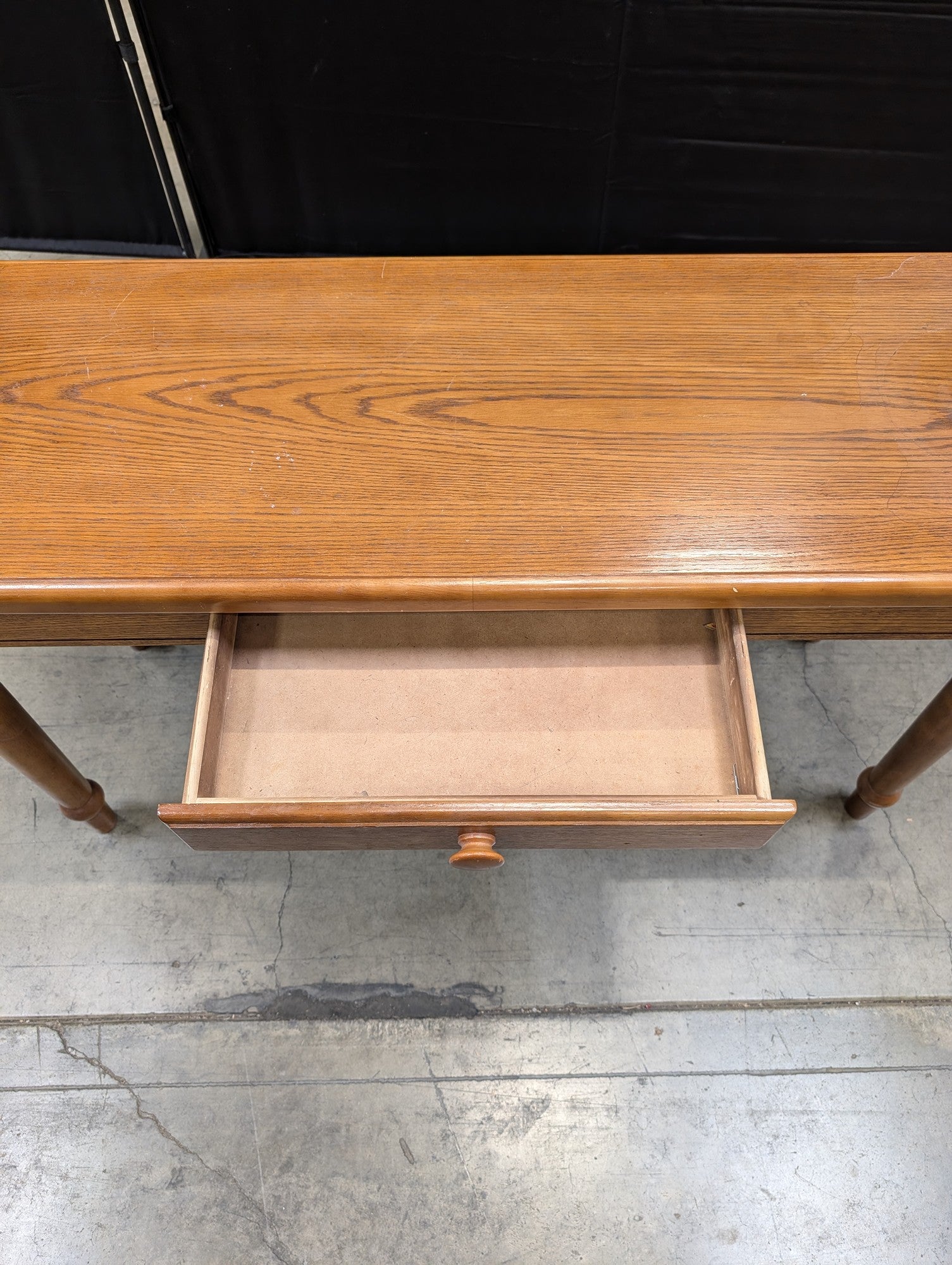 Rustic Wood Console Table with Single Drawer