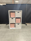 White Six-Cube Storage Organizer with Fabric Bins