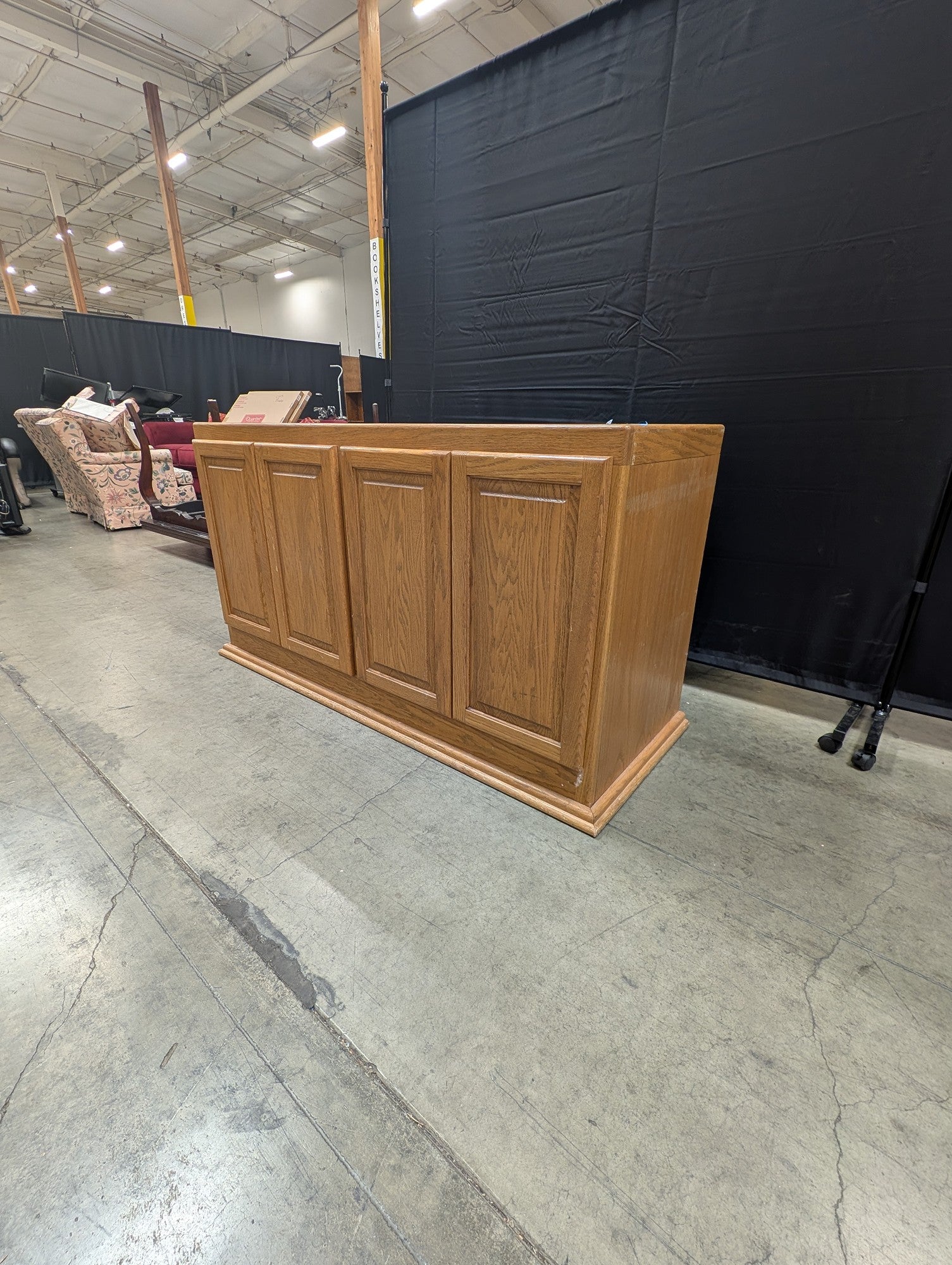 Four-Door Wood Storage Cabinet