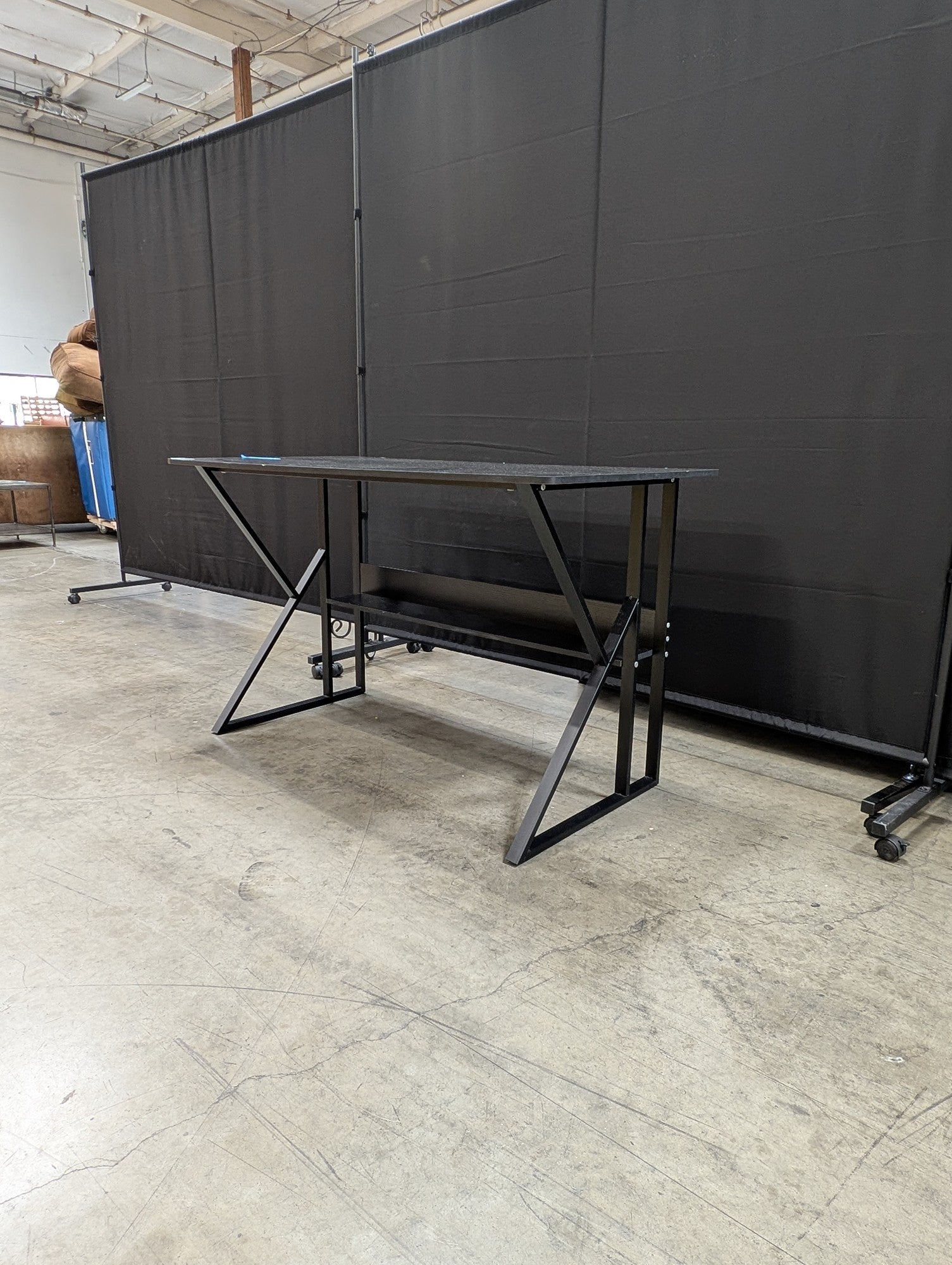 Modern Industrial Style Black Desk with Metal Frame