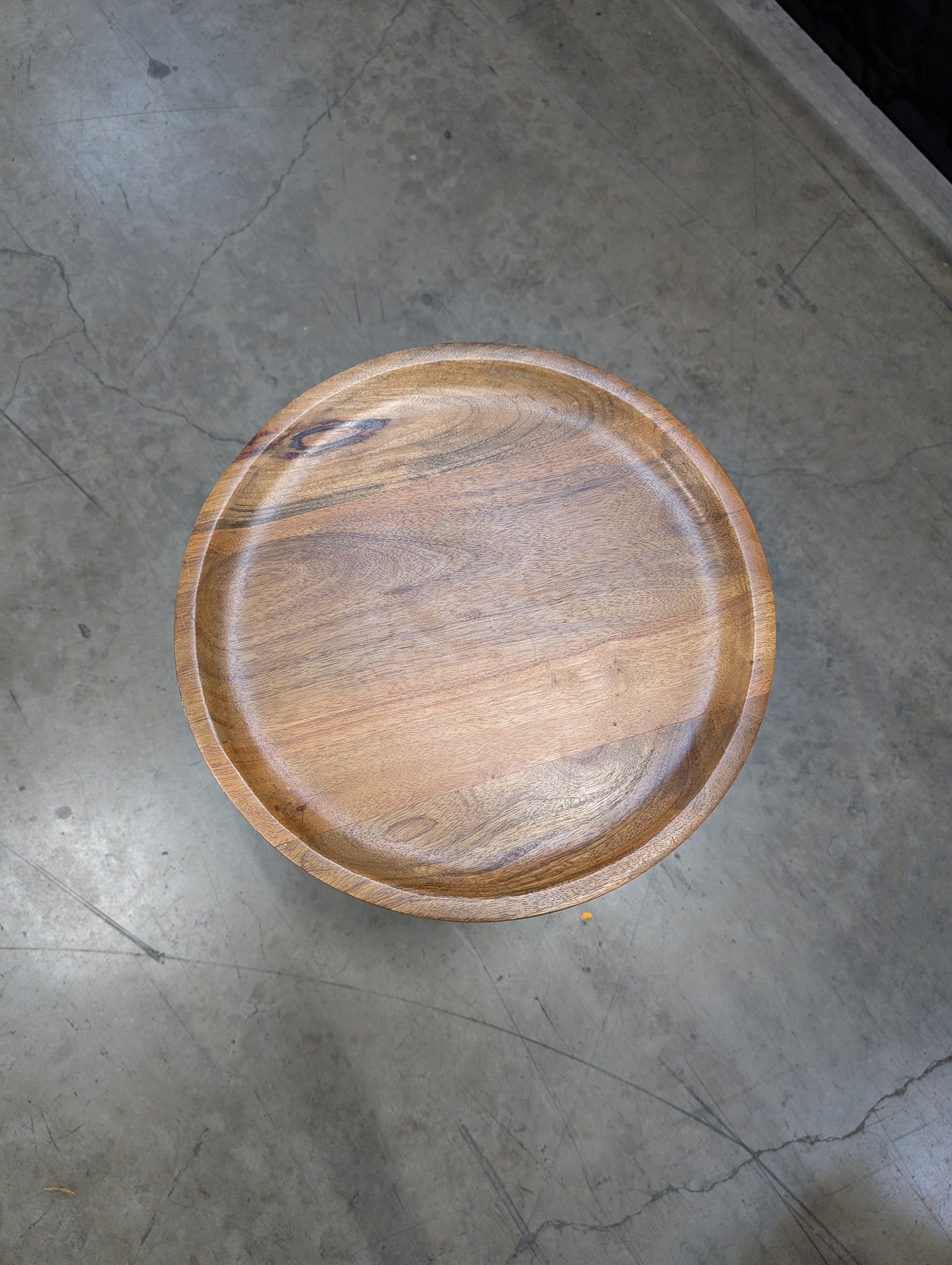Rustic Wood Top Industrial Metal Stool Side Table