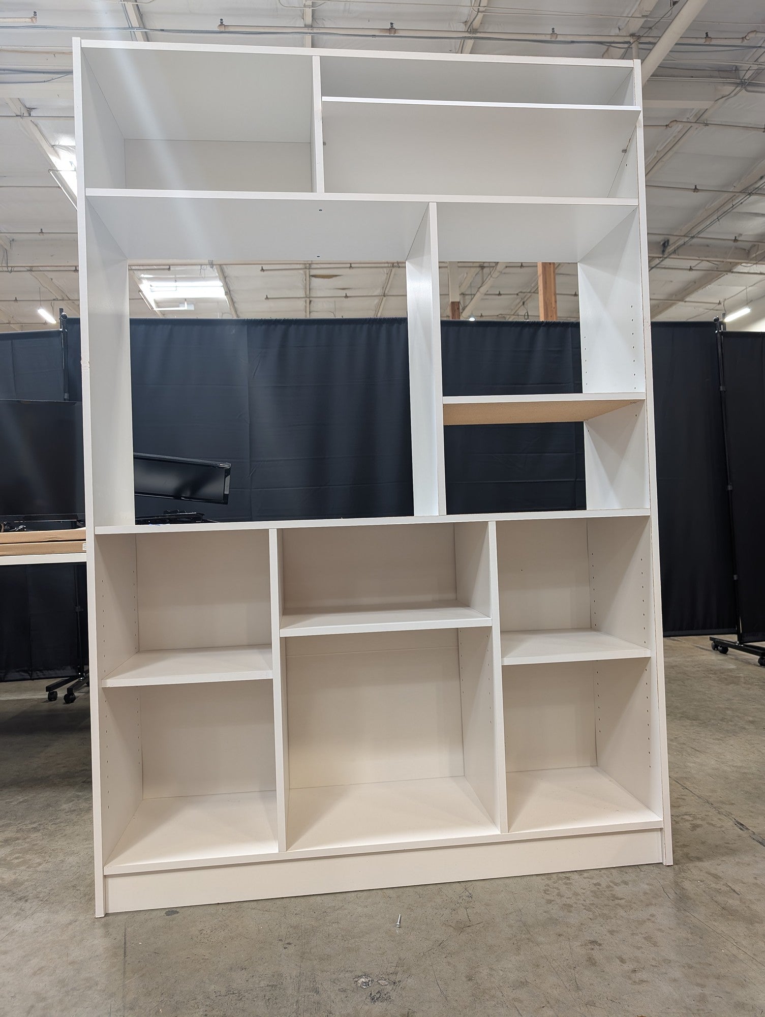 Spacious White Multi-Compartment Storage Bookcase