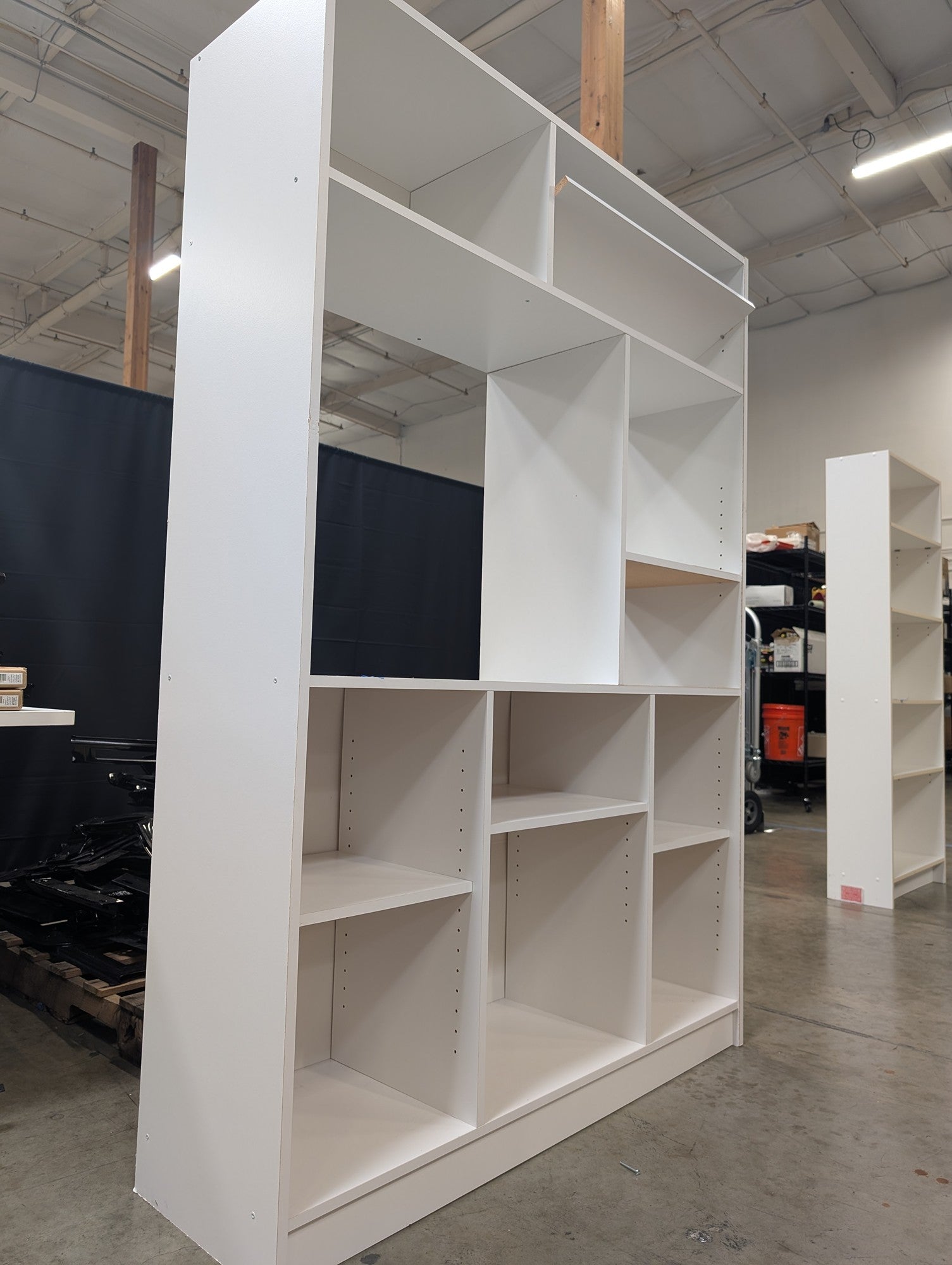 Spacious White Multi-Compartment Storage Bookcase