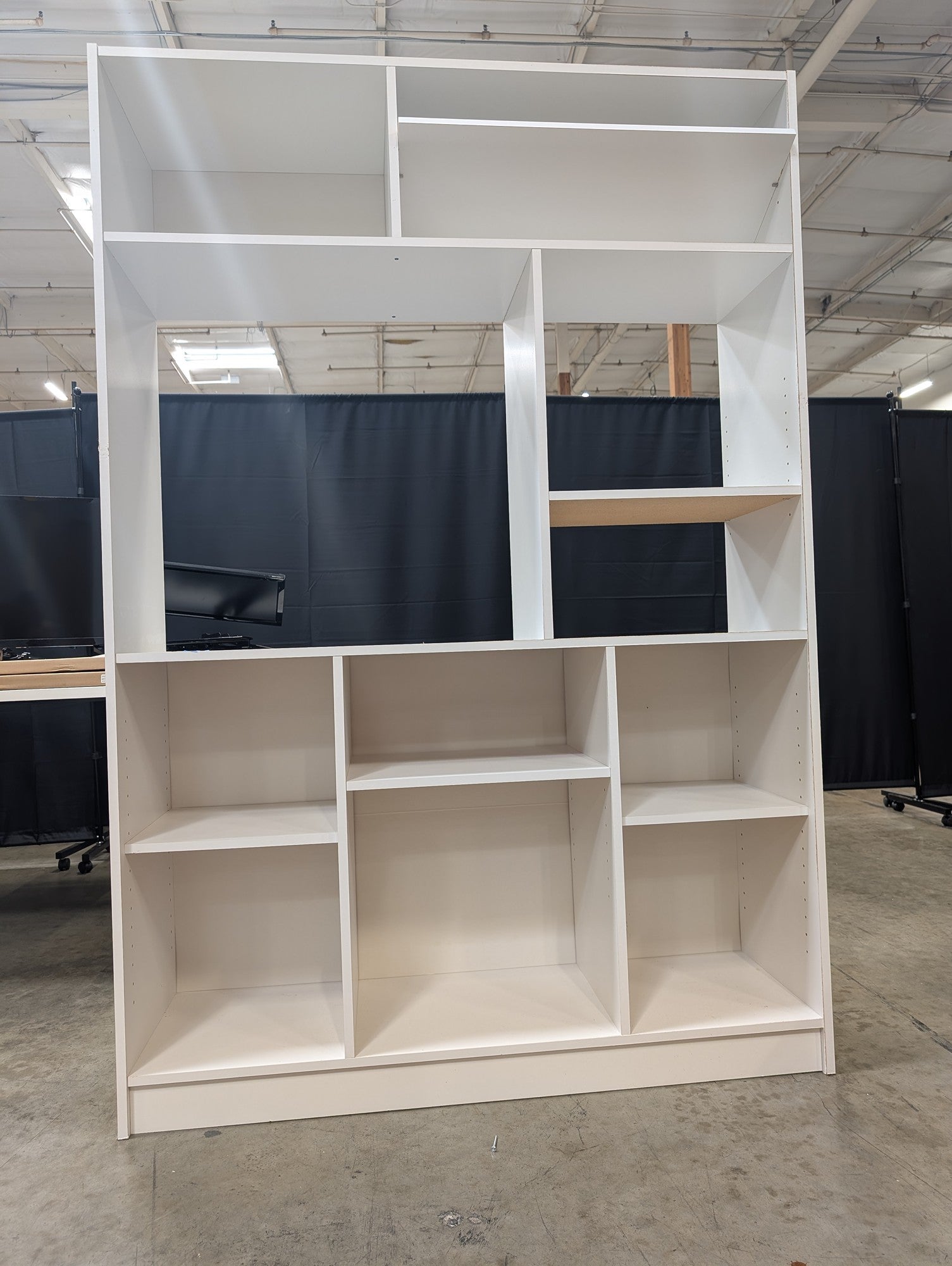 Spacious White Multi-Compartment Storage Bookcase