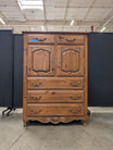 Ethan Allen Rustic Pine Armoire with Cabinet and Drawers
