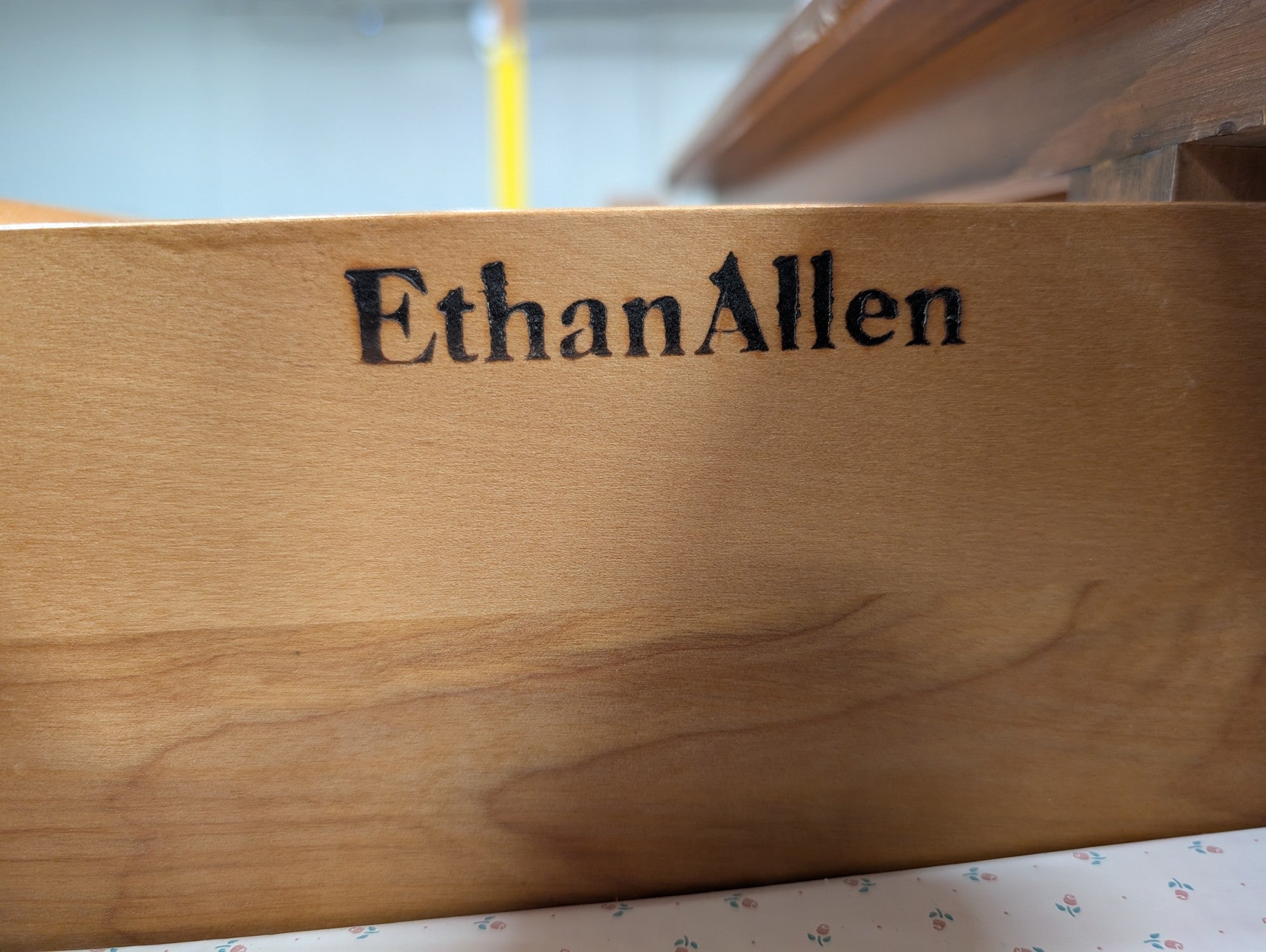 Ethan Allen Rustic Pine Armoire with Cabinet and Drawers