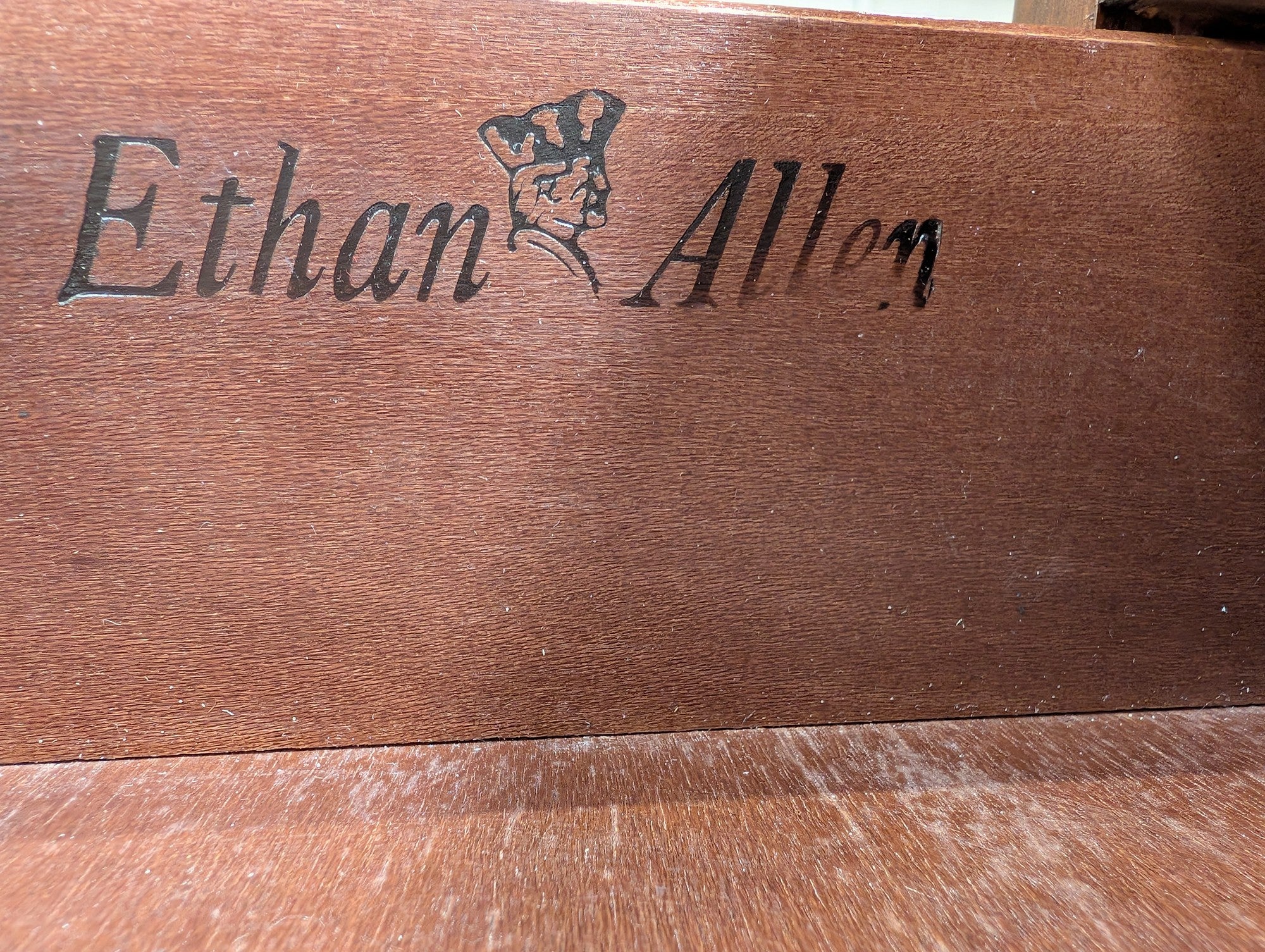 Ethan Allen Solid Wood Secretary Nightstand with Drop-Front Desk