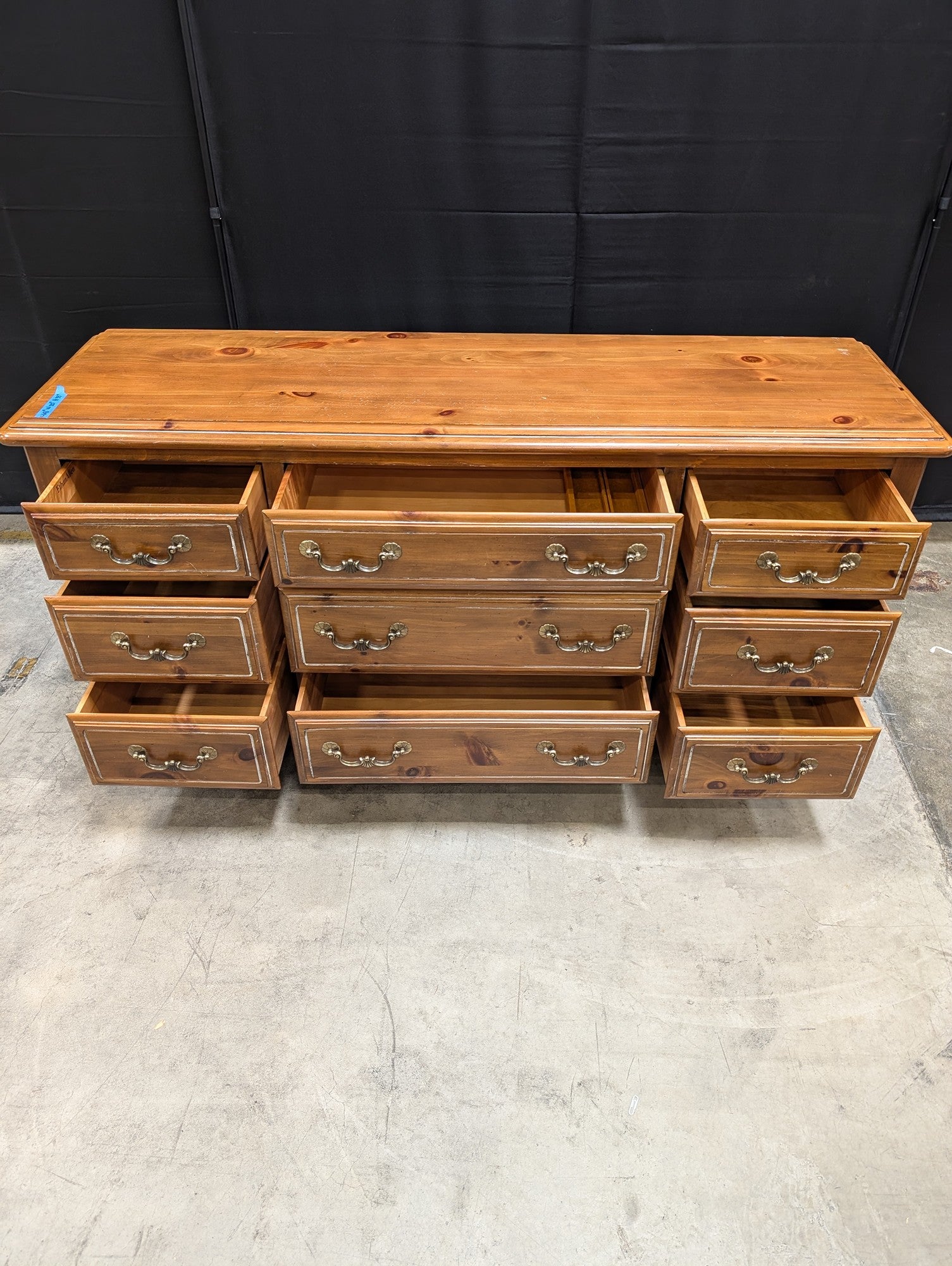 Ethan Allen Stately Wood French Provincial Nine-Drawer Dresser