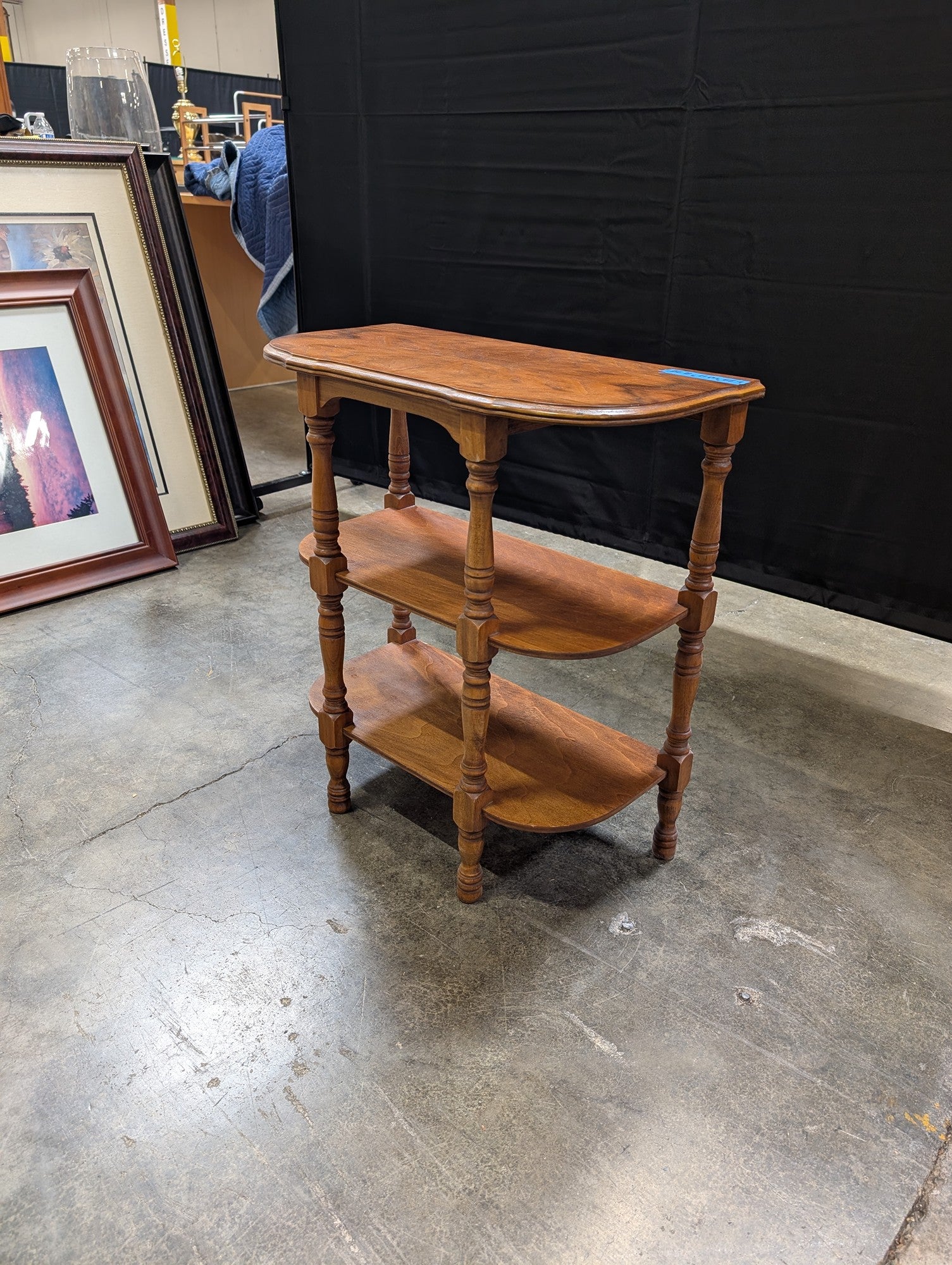 Traditional Wood Tiered Console Table