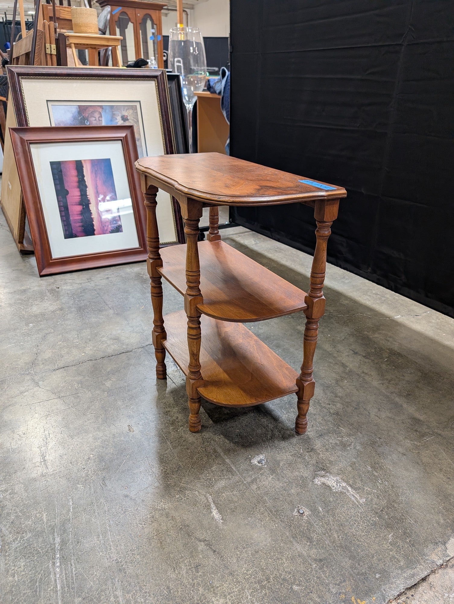 Traditional Wood Tiered Console Table