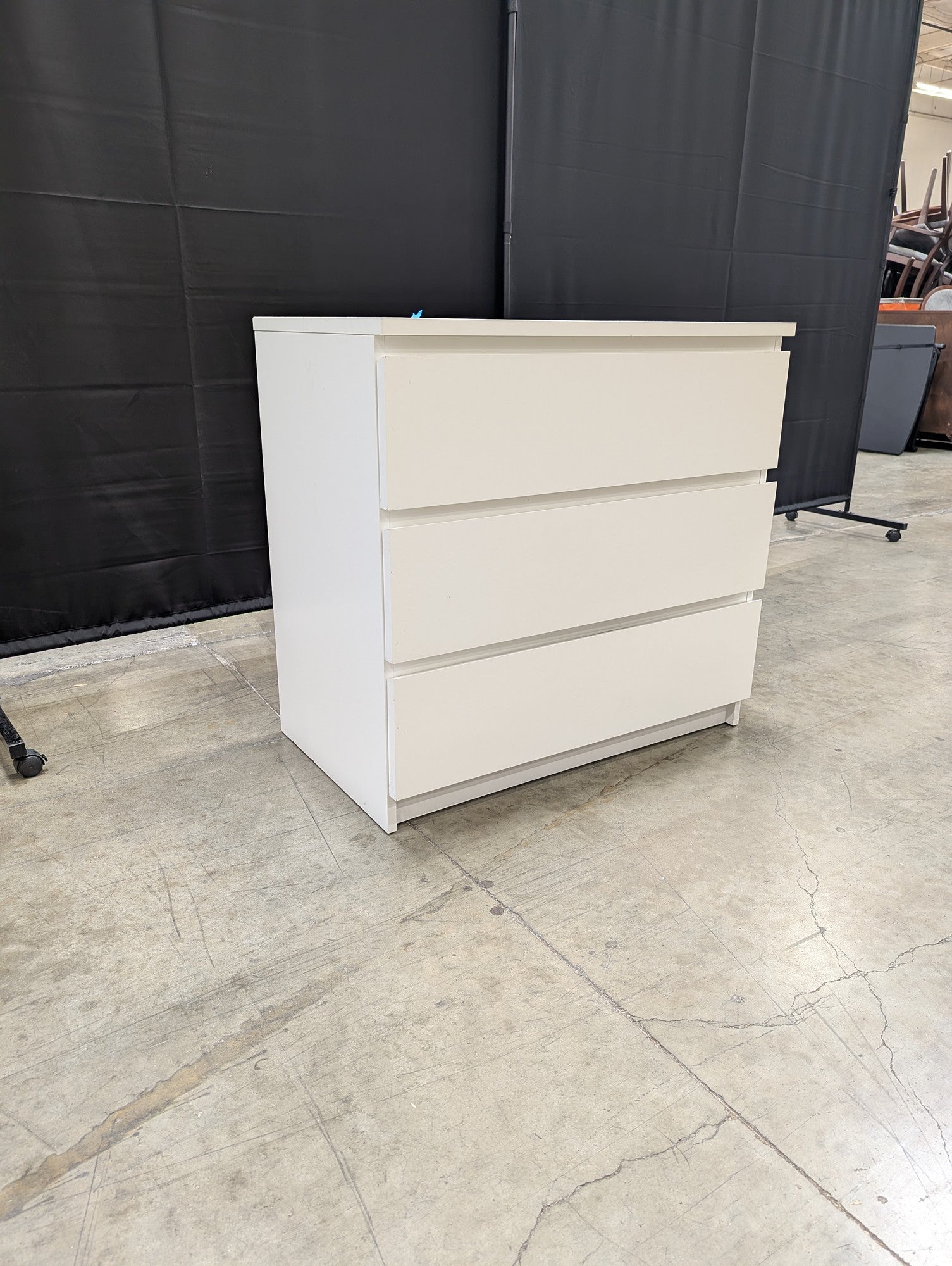 Modern White Three-Drawer Storage Chest