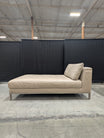 Italsofa Contemporary Beige Leather Chaise Lounge