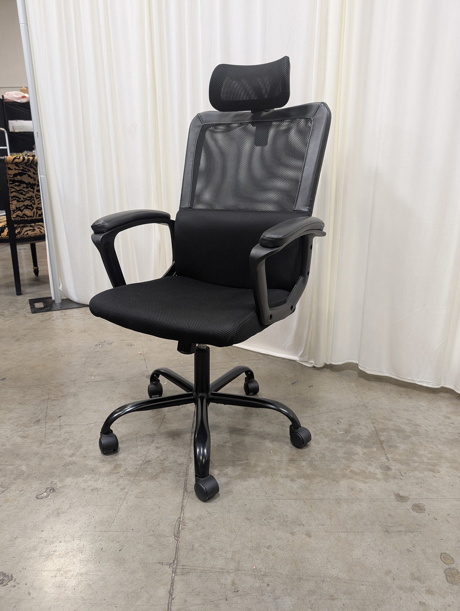 Adjustable Black Mesh Office Chair with Lumbar Support