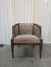 Vintage Cane Back Upholstered Accent Chair
