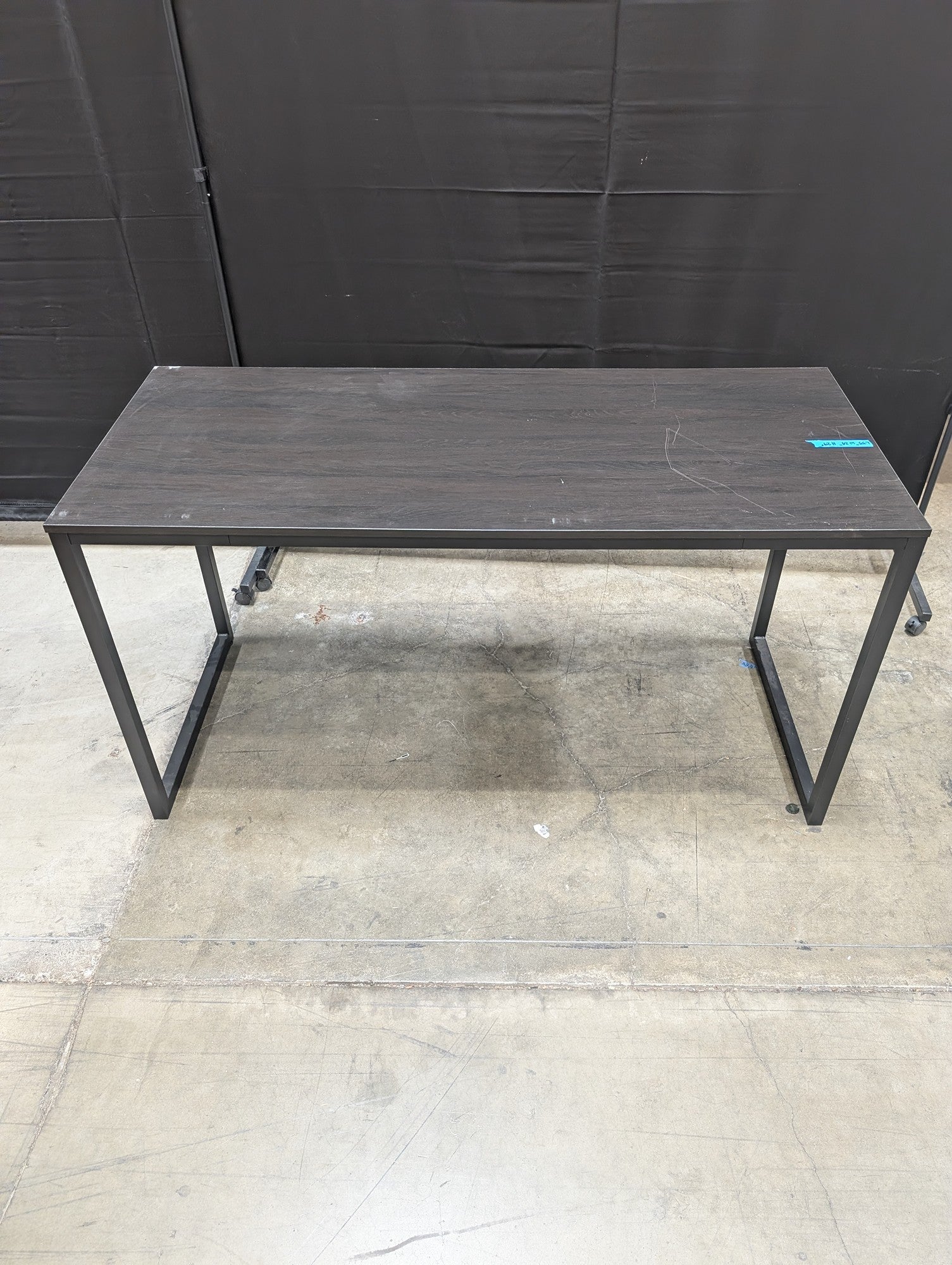 Modern Industrial Style Desk with Dark Wood-Look Top