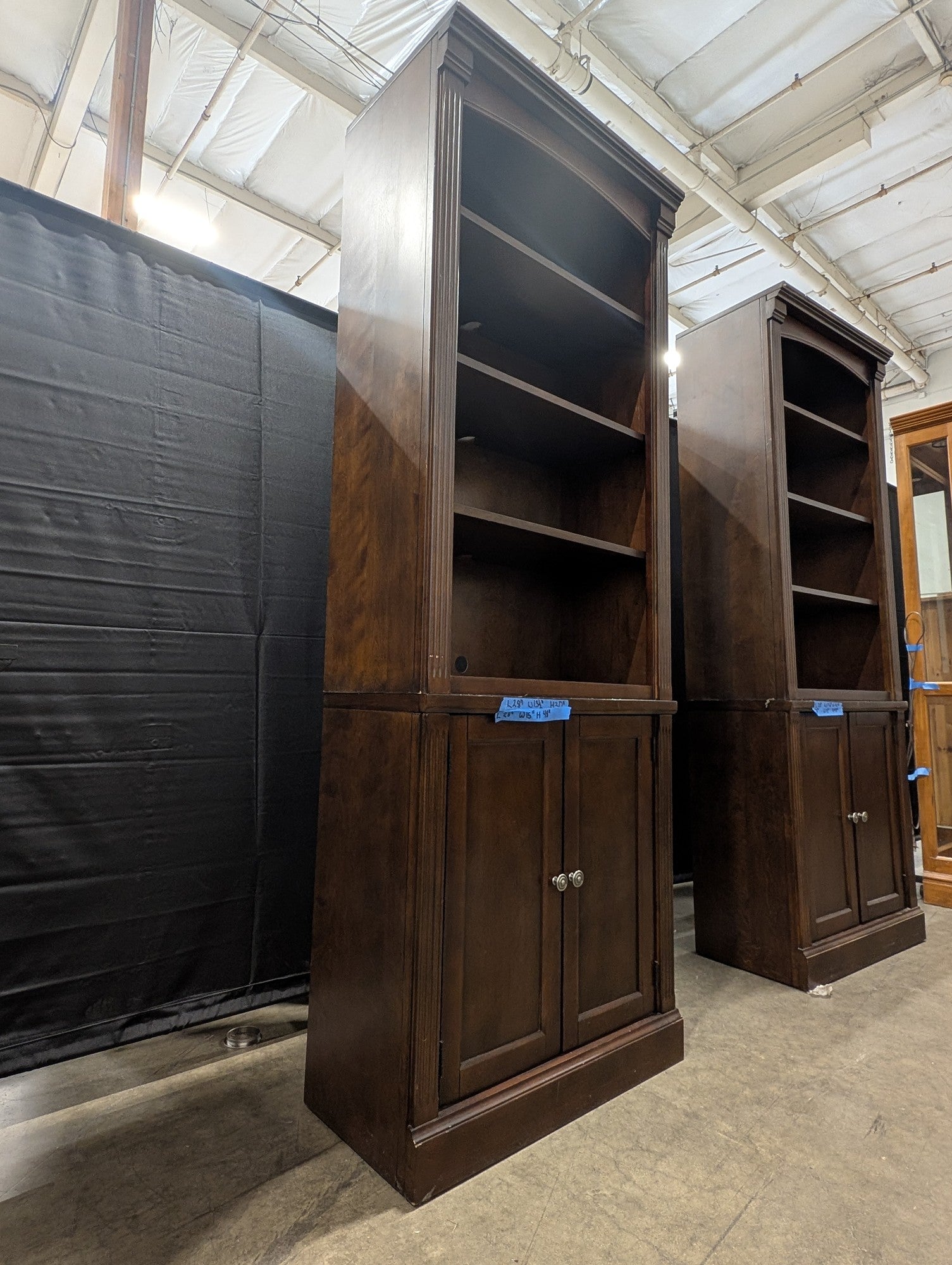 Dark Wood Hillsdale Furniture LLC Bookcase with Cabinet Storage