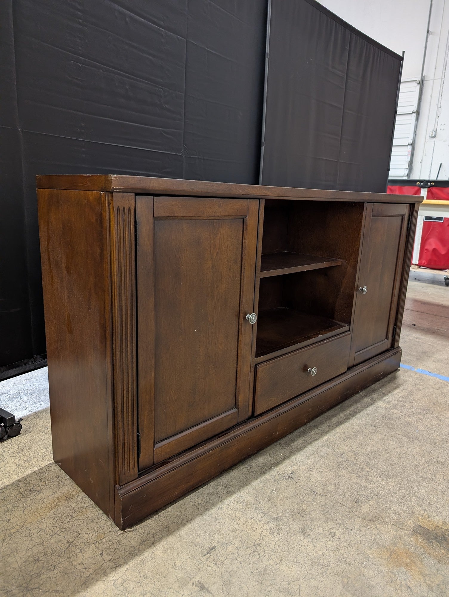 Hillsdale Furniture Dark Wood Media Console Cabinet