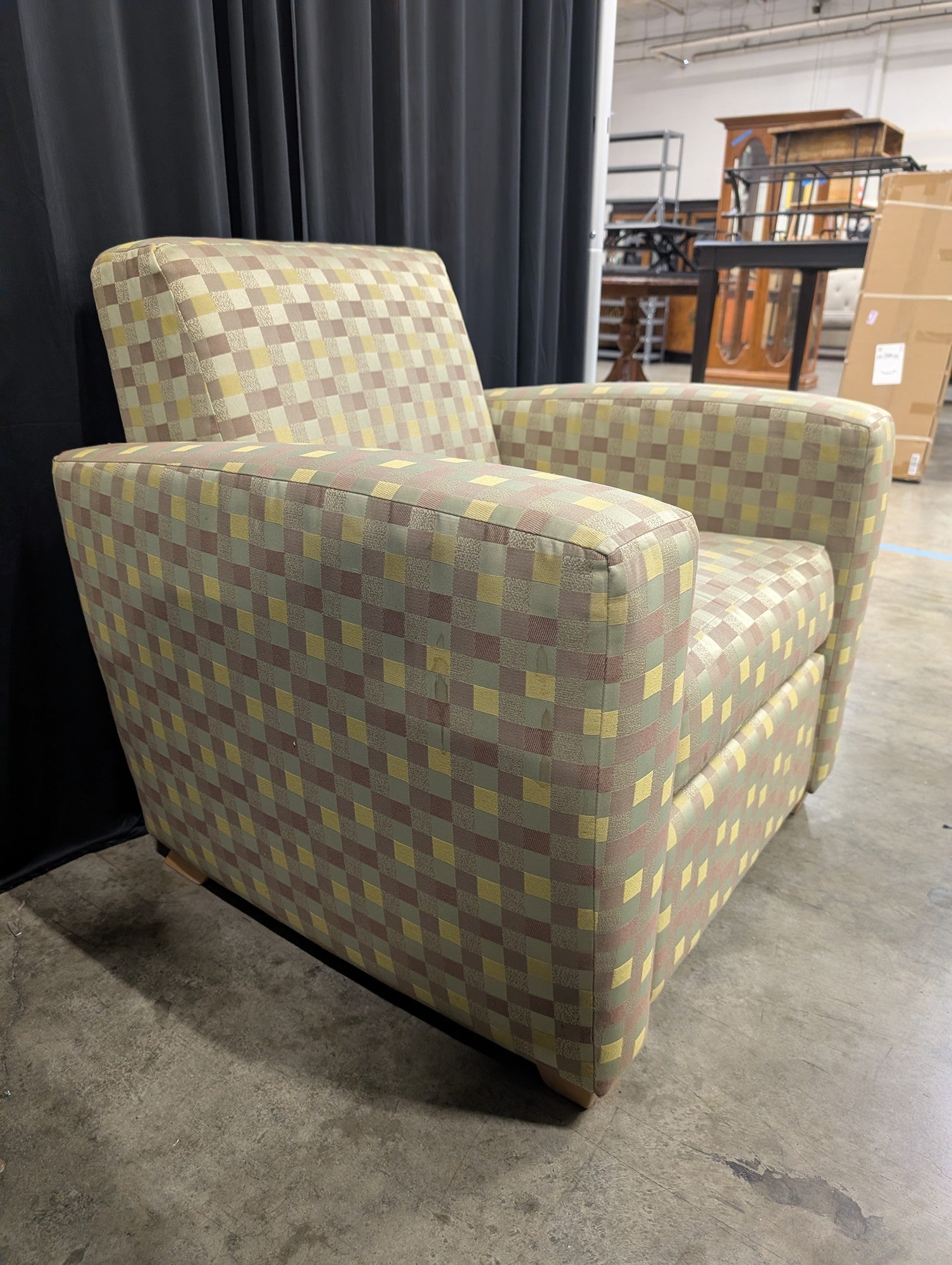 Checkered Poppy Armchair