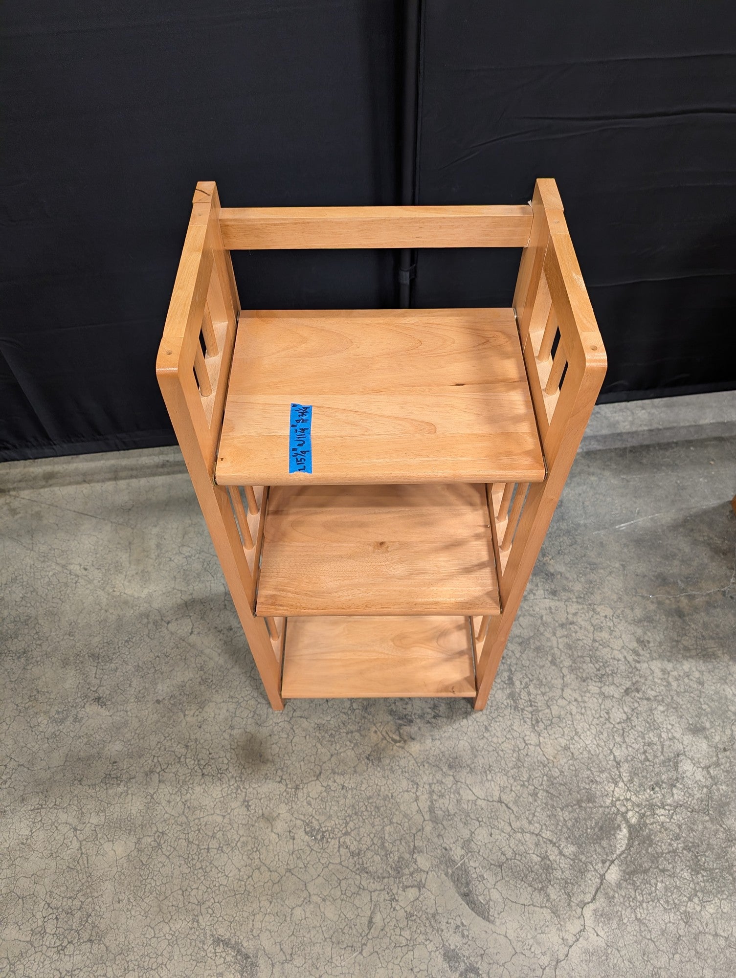 Light Wood Mission Style Three-Shelf Bookcase