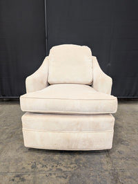 Cream Upholstered Swivel Accent Chair