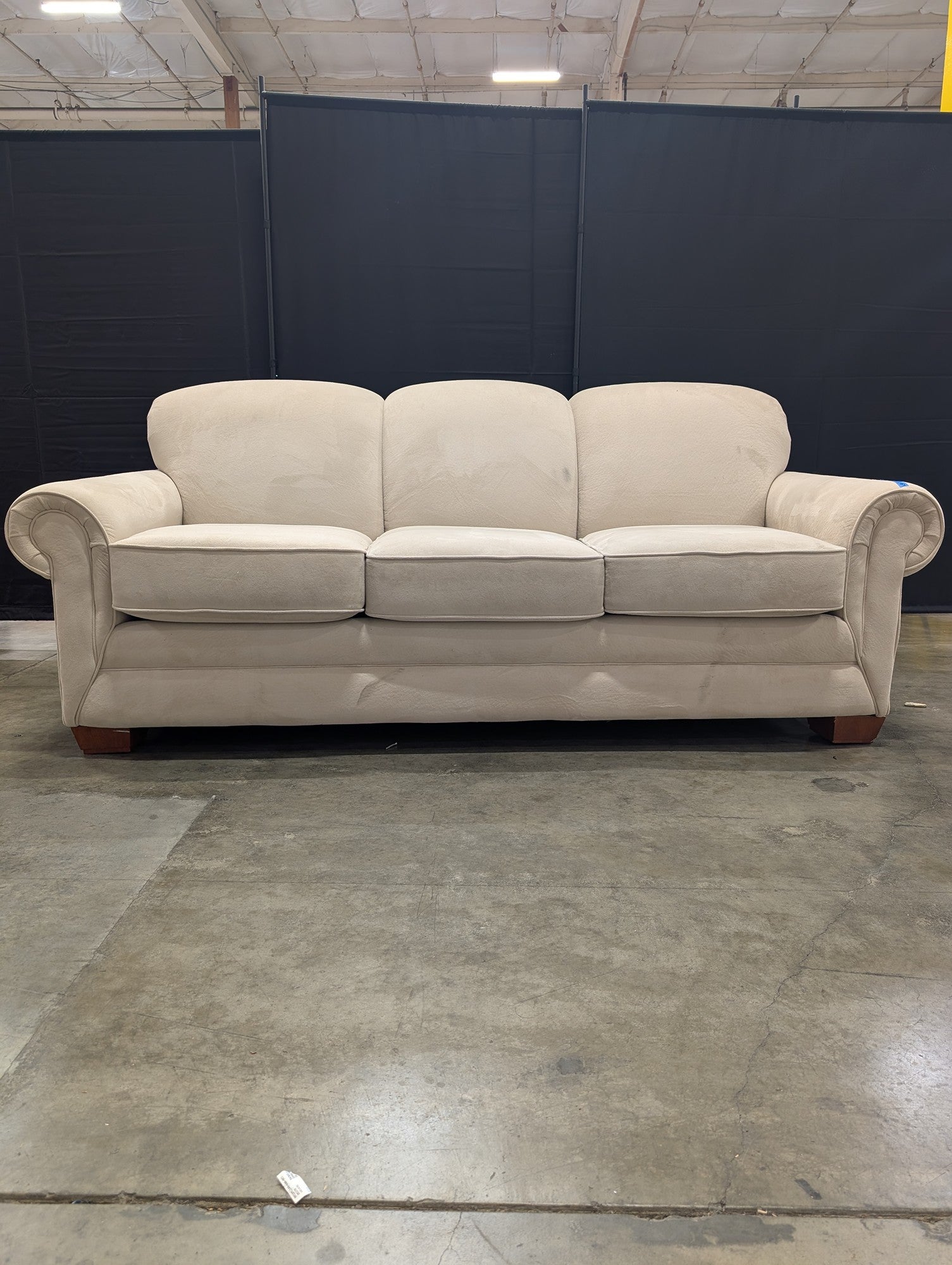 Cream Rolled Arm LaZboy Three-Cushion Couch