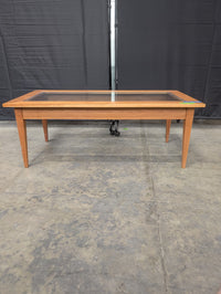 Wooden Frame Glass Top Coffee Table