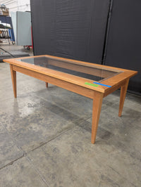 Wooden Frame Glass Top Coffee Table