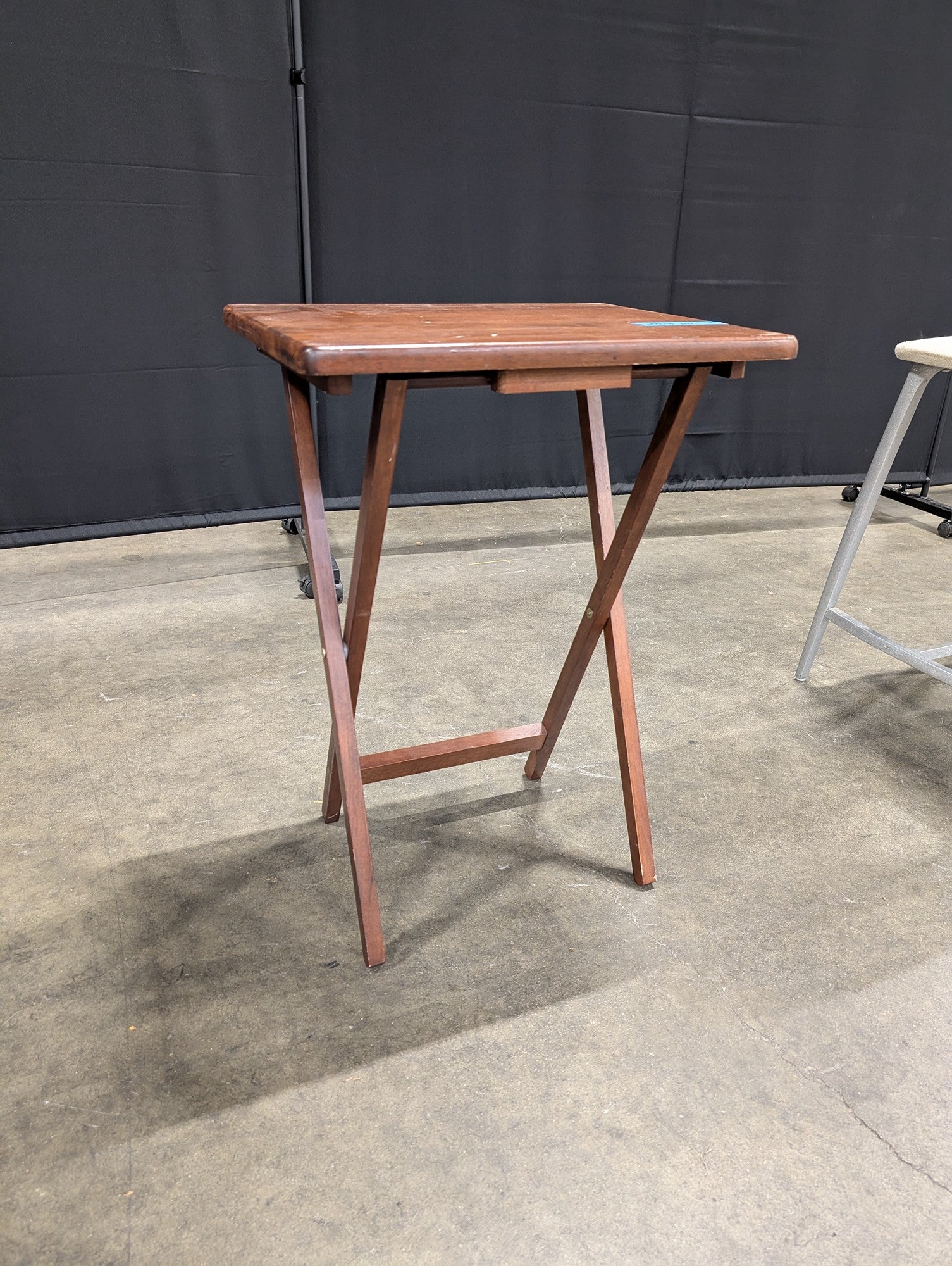 Reddish Brown Wood Folding TV Tray Table