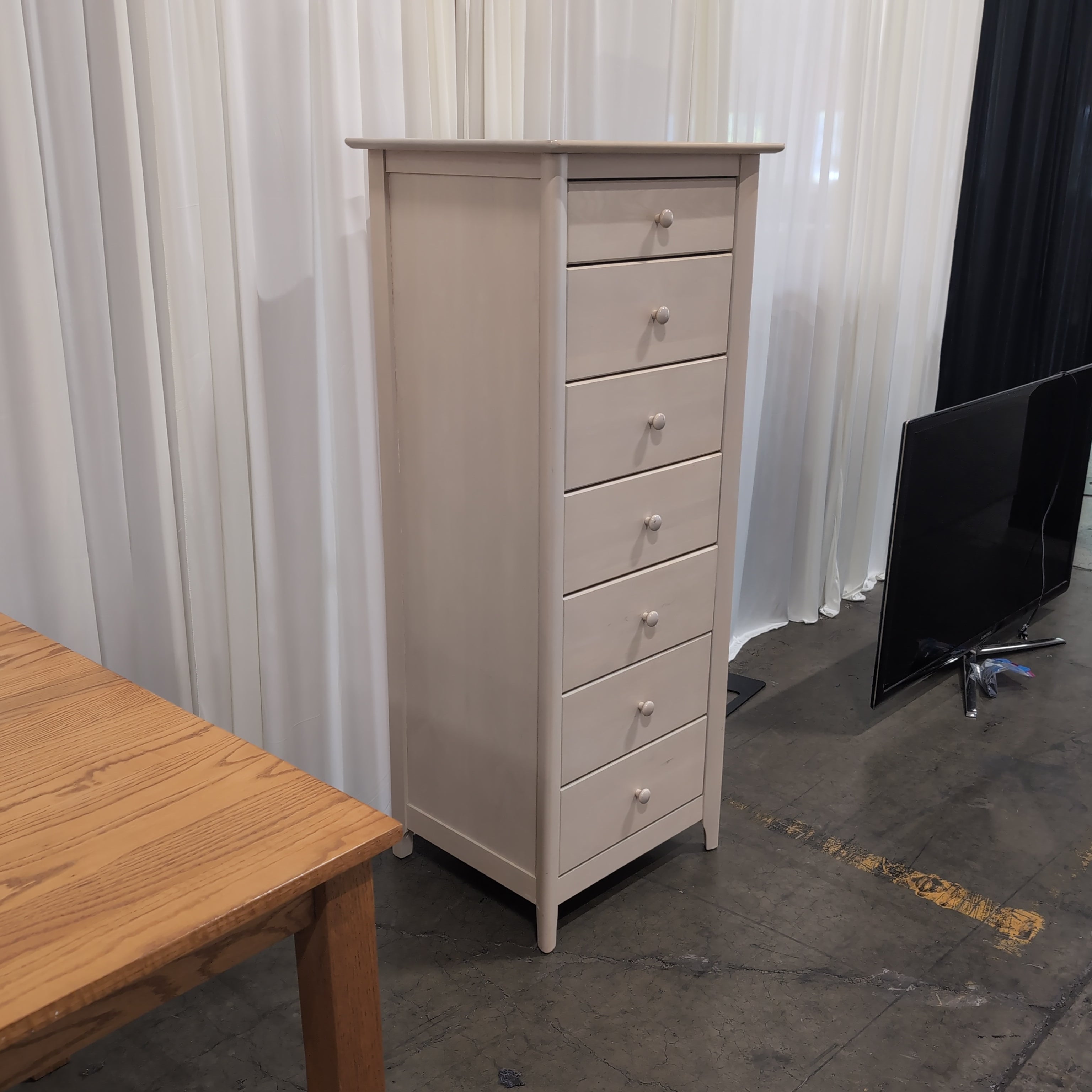 Nadeau Natural Wood Seven-Drawer Tall Dresser