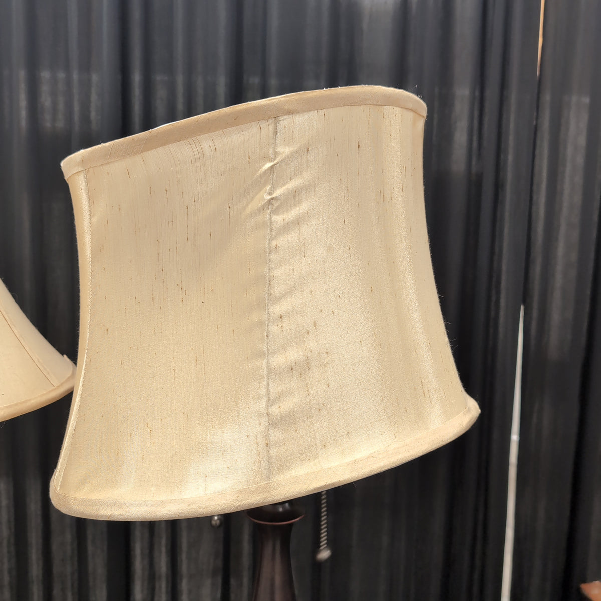 Traditional Dark Bronze Table Lamp with Cream Shade