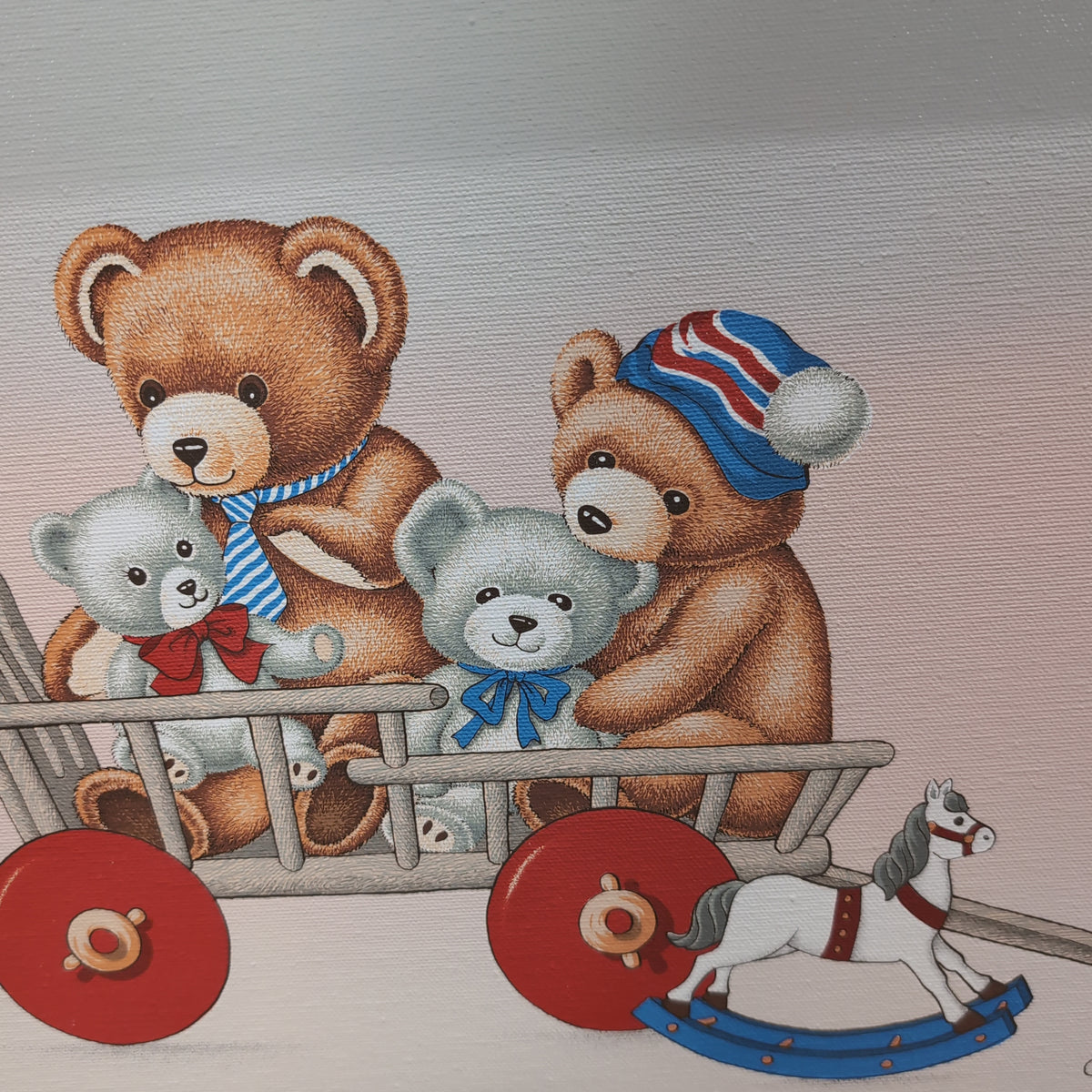 C. CARSON Teddy Bear Nursery Print in Light Wood