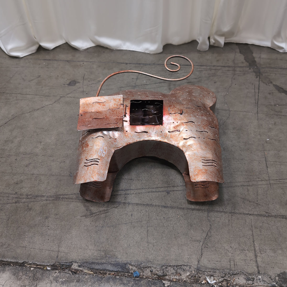 Rustic Metal Animal Statue Candle Holder