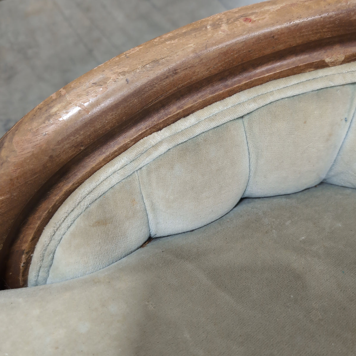 Ornate Carved Wood Accent Chair in Tufted Velvet