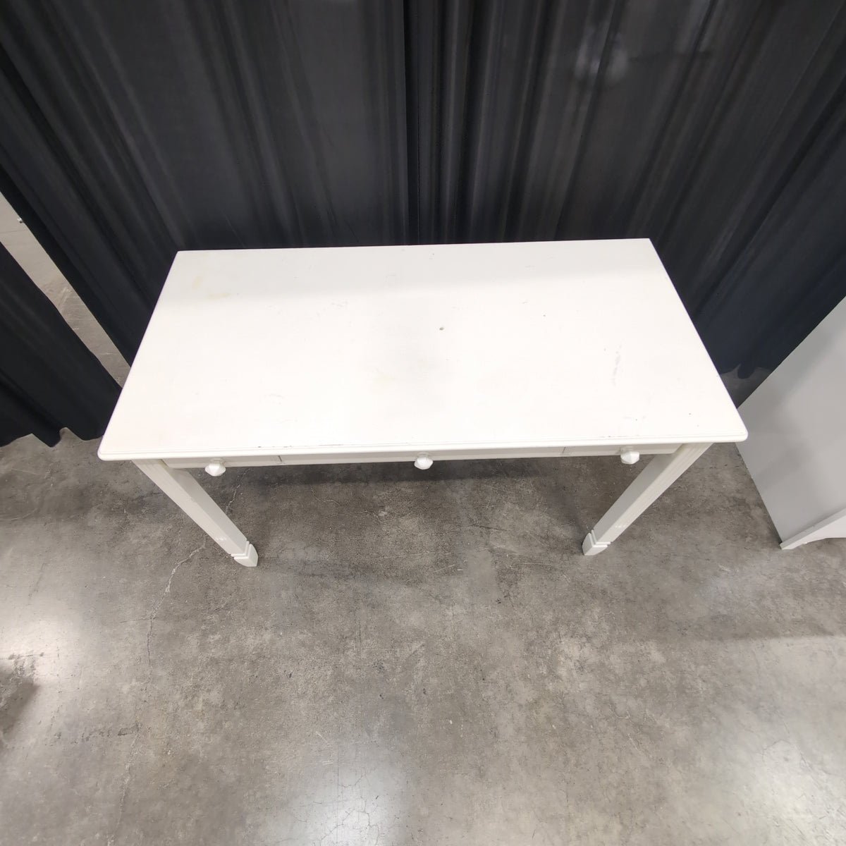 Cream Wood Two-Drawer Desk