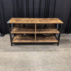 Rustic Brown Wood TV Stand with X-Brace Sides