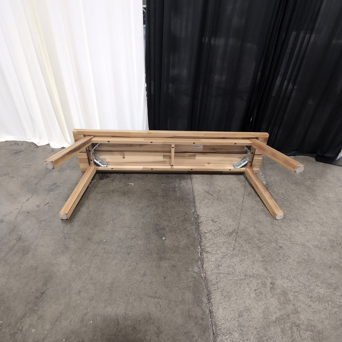 Light Wood Plank Top Bench