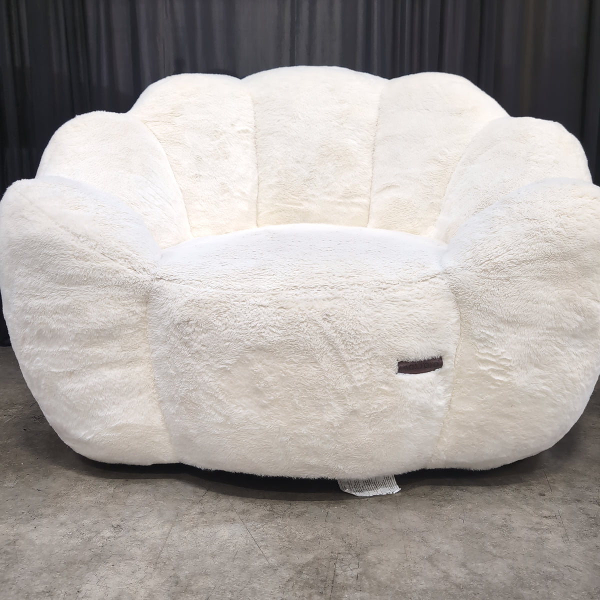 Plush Ivory Scalloped Lounge Chair