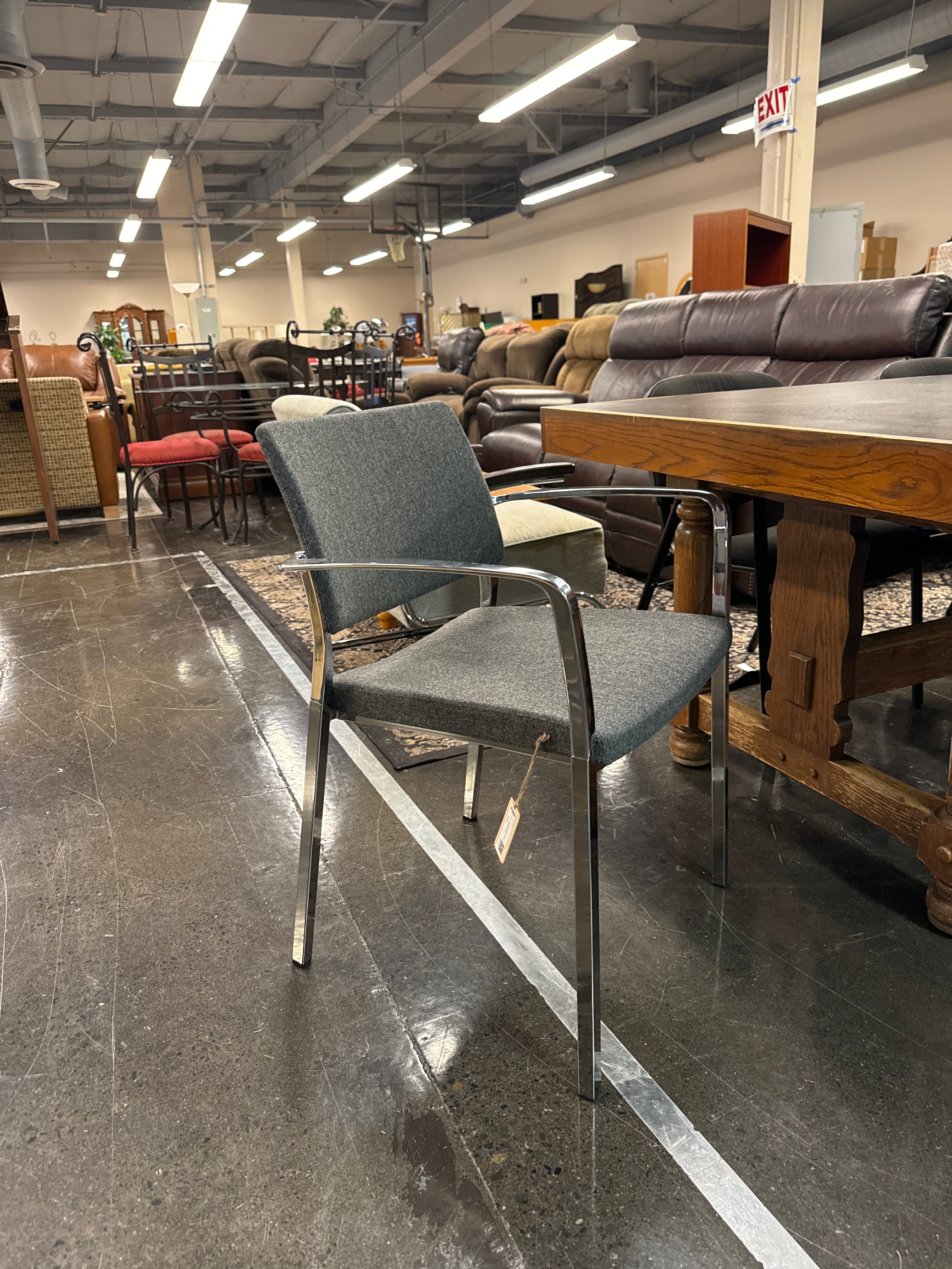 Pair of Stykex Brook Series Chrome Meeting Stacking Chairs