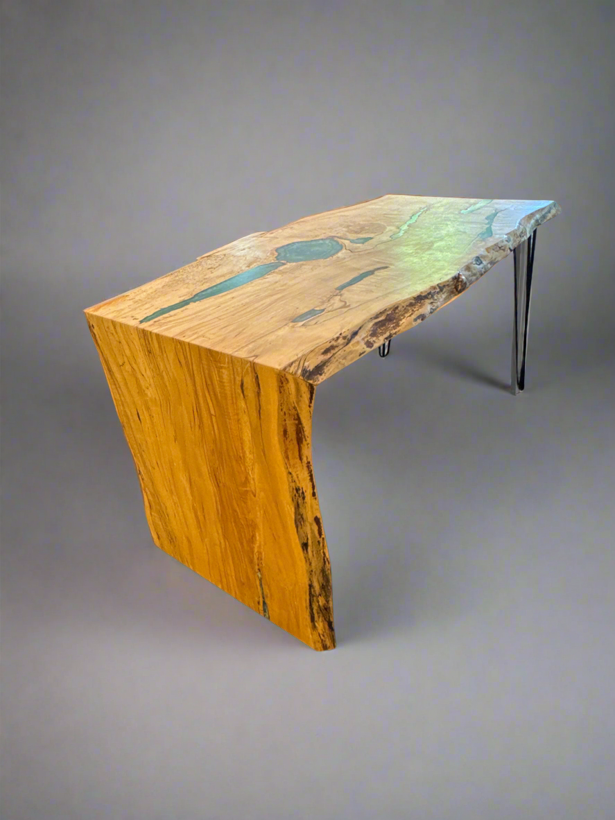 Live Edge Resin River Desk