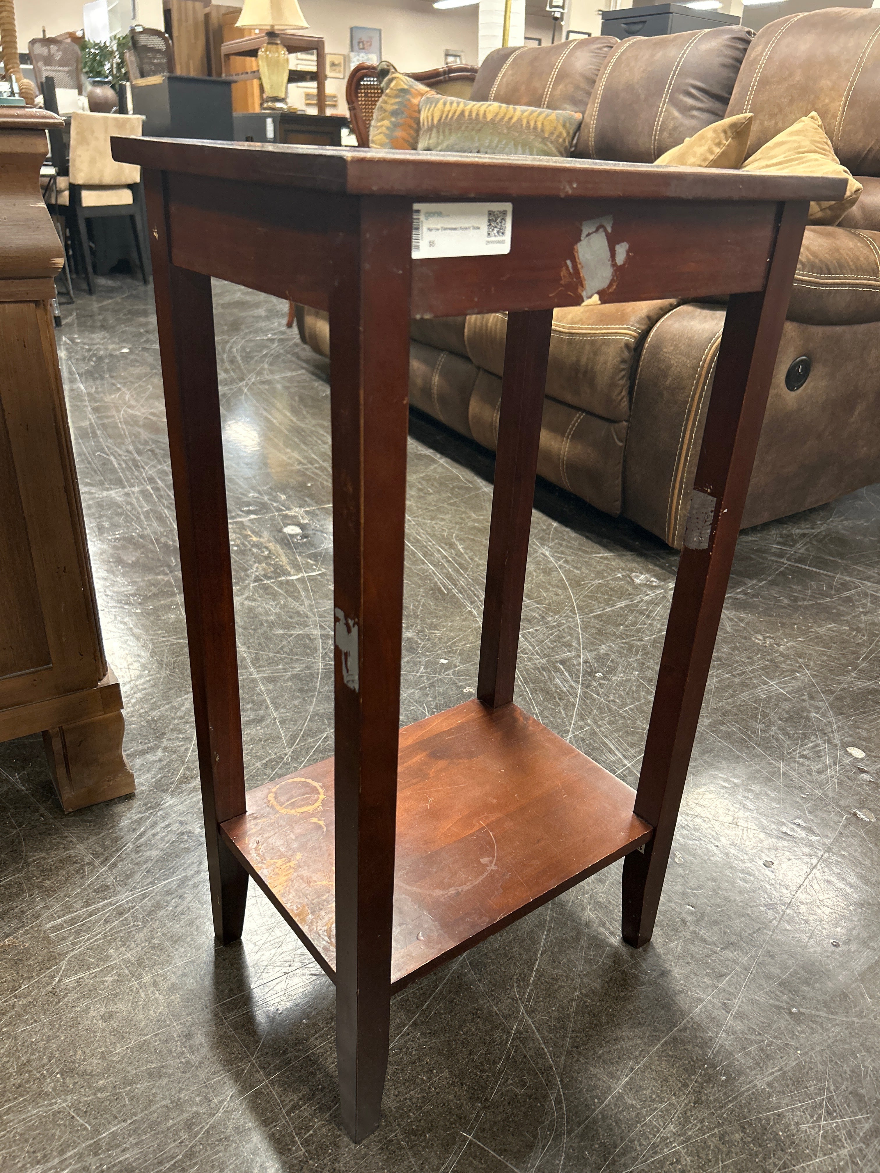 Narrow Distressed Accent Table