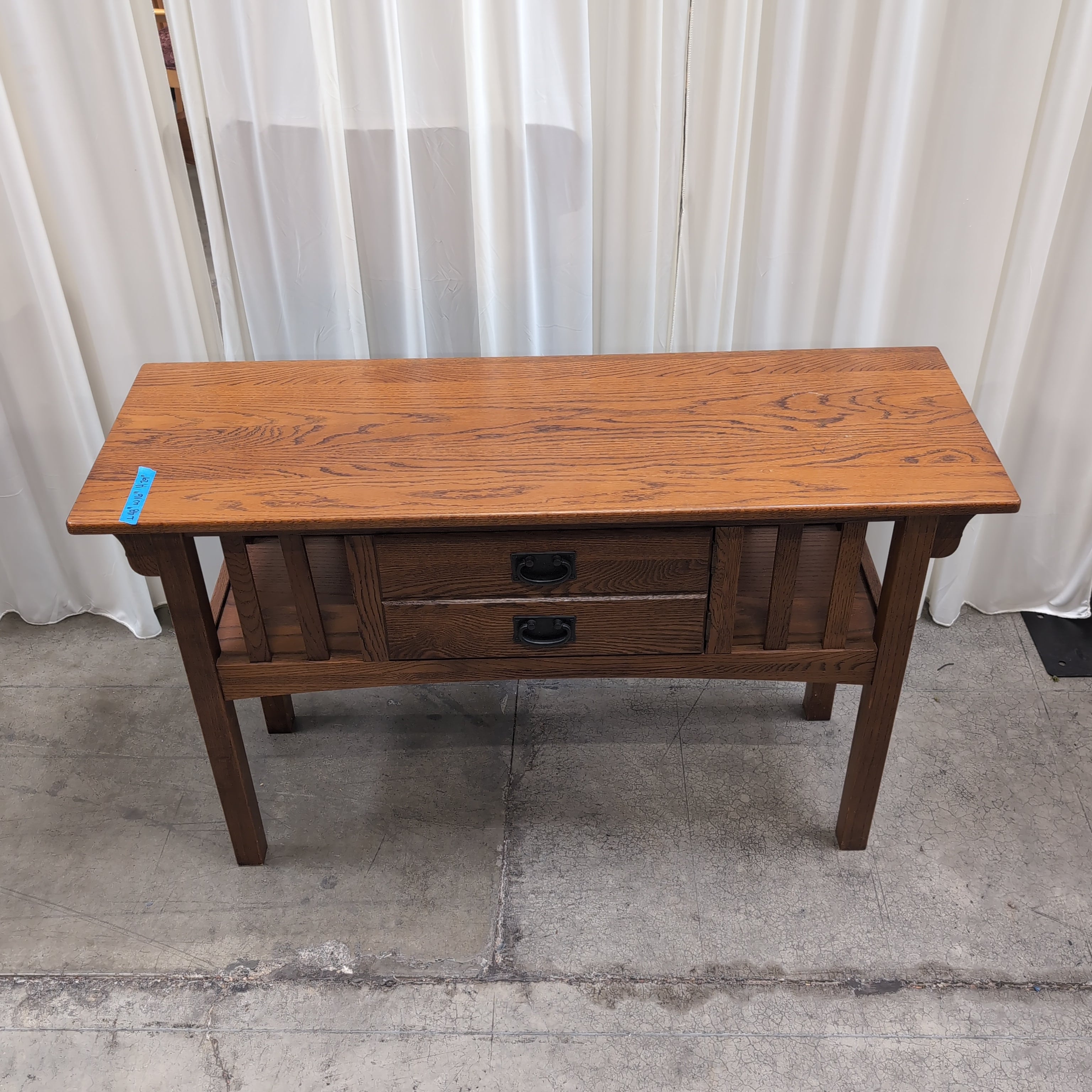 Craftsman Hardwood Two-Drawer Console Table