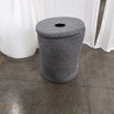 Round Grey Woven Laundry Hamper with a Lid