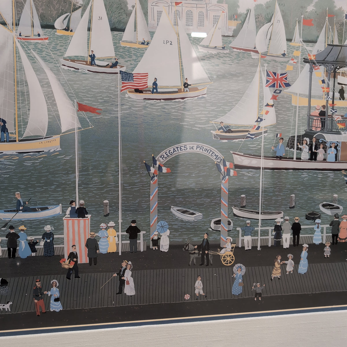 Silver Framed Nautical Folk Art Print