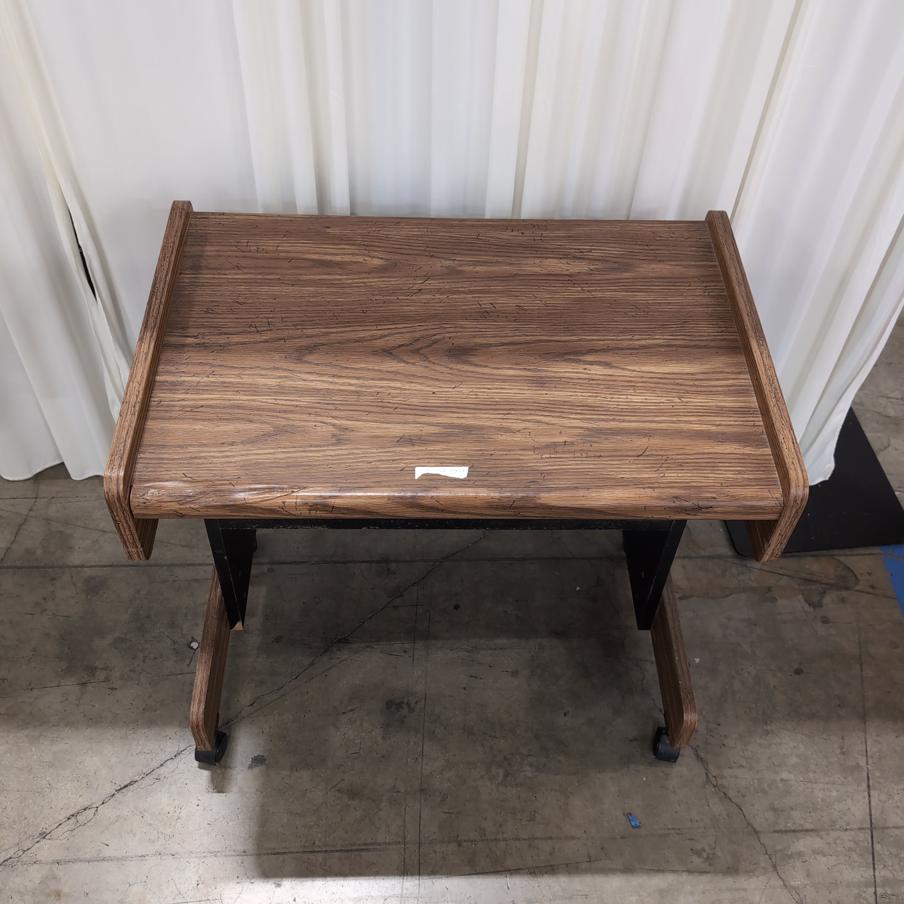 Rustic Dark Wood Desk with Lower Shelf