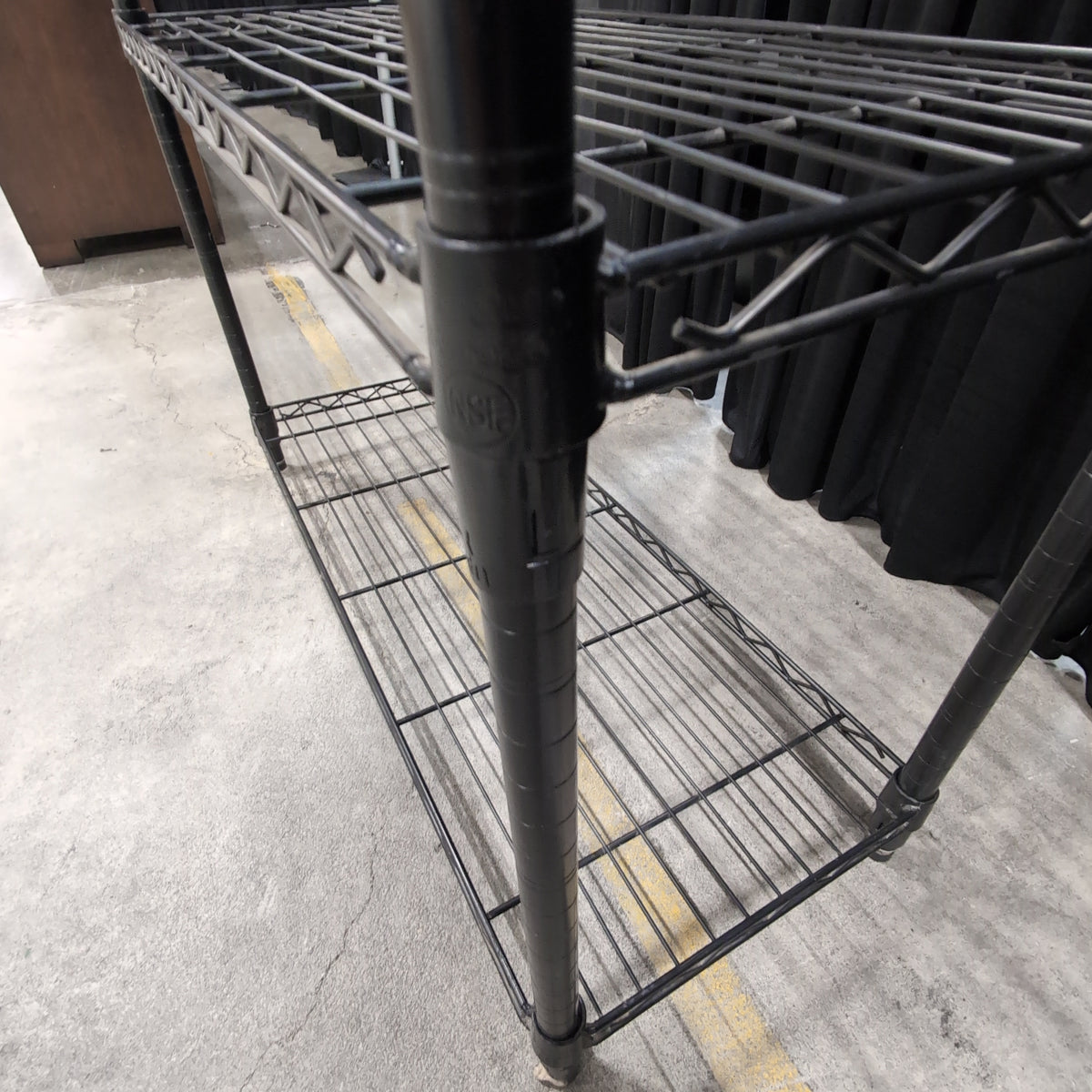 Black Four-Tier Wire Shelving Unit in Metal